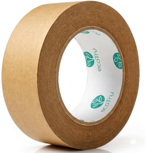 Ultra Strong Kraft Paper Packing Tape, Heavy Duty Brown Packing Tape for Box & Carton Sealing Packaging Shipping Moving & Masking, Eco Friendly Biodegradable Painters Tape, 2 Inch x 44 Yard
