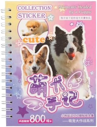 Dog Sticker Book with Meme Stickers 30 Pages Over 800 Die Cut Stickers with 3 Coating Types for Scrapbook Journal and Planner Sticker Album with Premium Art Paper and Cute Design