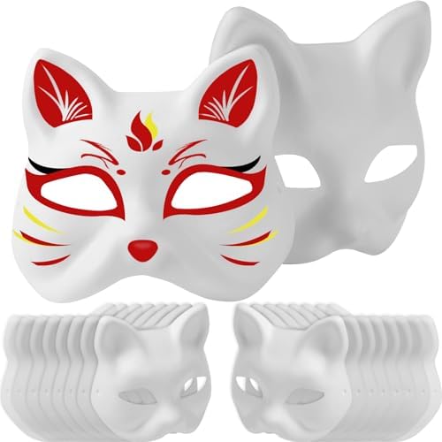 CALPALMY Paper Mache Mask 14&16&30 Packs - for Artistic Projects, Theater, Halloween, Masquerade Parties, Classroom Art