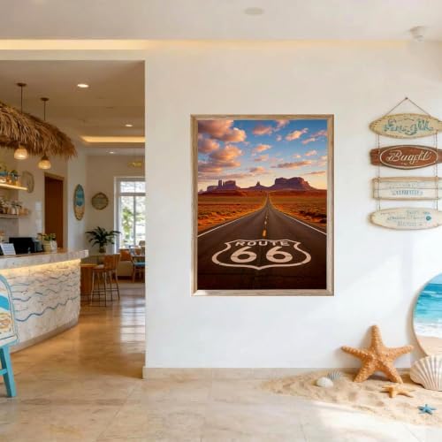 Route 66 5D Diamond Art Kit for Adults Full Drill Canvas Wall Decor
