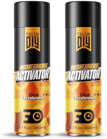 Super Glue Activator Spray (2 x 6.7 fl oz) – CA Glue Accelerator Spray, Fast-Drying Cyanoacrylate Activator for Instant Bonding on Wood, Plastic, Metal & DIY Repairs