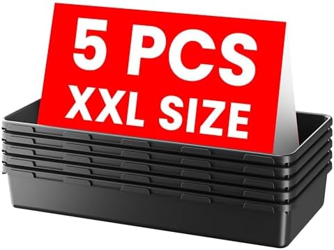A-LuGei【XX-Large Size【5 Pcs】 Tool Box Organizer Tray Divider【Single Size】 Desk Drawer Organizer Bin, Garage Organization and Storage Toolbox for Rolling Tool Chest Cart Cabinet WorkBench Part Widget