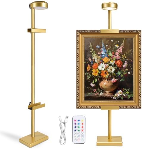 30'' Adjustable Tabletop Easel Stand with Rechargeable 13RGB Poster Light