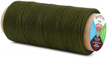 Mandala Crafts 80M 0.8mm Olive Green Round Waxed Thread for Leather Sewing