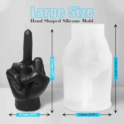Large Hand Shaped Silicone Mold for Candle Making, 5" Gesture Candle Mold