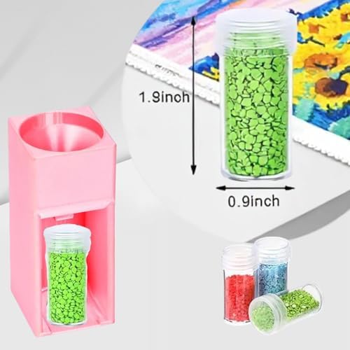 Diamond Painting Organizer - Drill Funnel for Round Containers, Portable Art Funnel for Easy Transfer, Accessories (Pink)