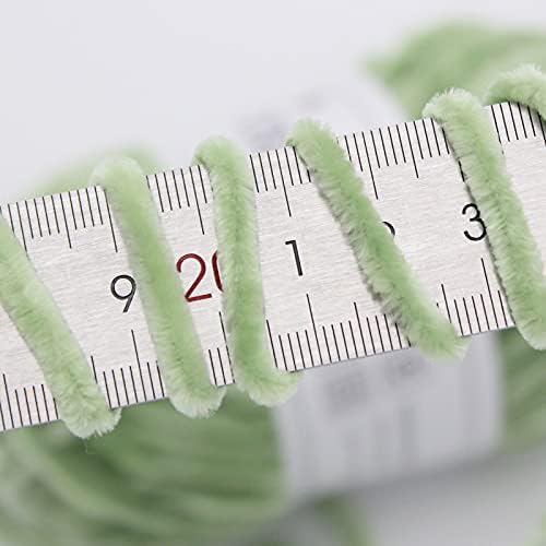 NICEEC 3 Skeins Soft Chenille Yarn 3 x85m (3X 93yds, 3X 50g)_Mint Green
