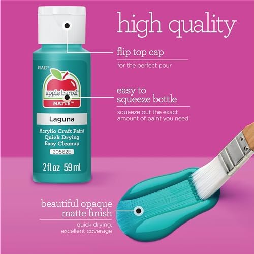 Apple Barrel PROMOABII Matte Finish Acrylic Craft Paint Set Designed for Beginners and Artists, Non-Toxic Formula That Works on All Surfaces, 2 Fl Oz (Pack of 18), 18 Colors May Vary, Count