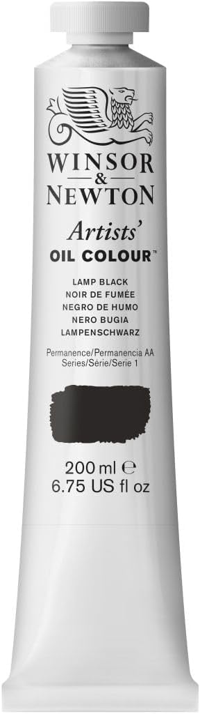 Winsor & Newton Artists' Oil Paint, 200ml Tube, Lamp Black