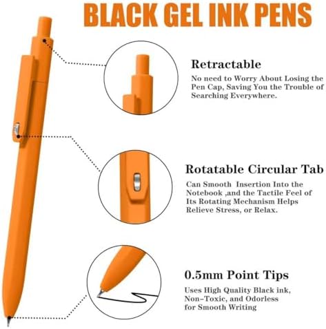 Vitoler Pens, Black Ink, 8pcs 0.5mm Smooth Writing Gel Pens with Fidget