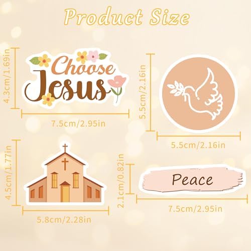 50 Pcs Christian Bible Verse Vinyl Stickers, Jesus Cross Designs