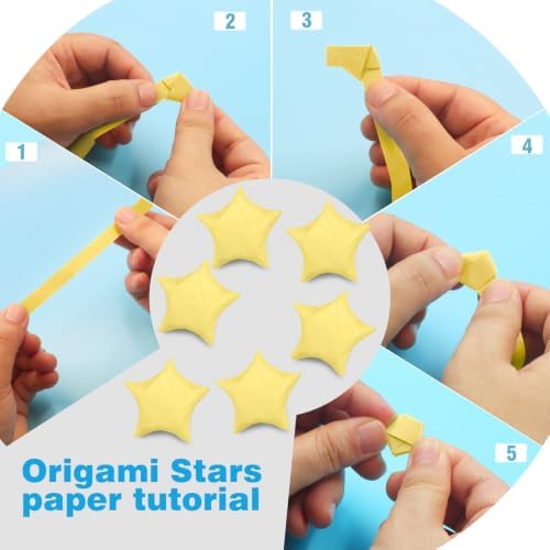 FoDau770 Solid Color Star Paper Strips - 360 Sheet, Light Yellow