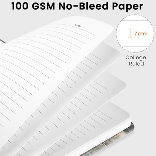 Lined Spiral Journal Notebook, A5 College Ruled Notebook for Note-Taking