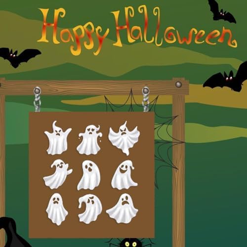 Silver Halloween Ghost Metal Cutting Dies Ghost Die Cuts Embossing Stencil Template for Card Making DIY Scrapbooking Album Paper Craft Decorative Die-Cuts