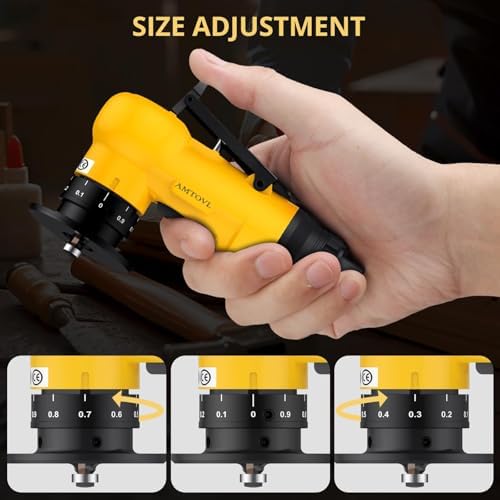 AMTOVL Pneumatic Chamfering Tool, Mini Air Chamfer Tool W/ 10C & 10R Blades | Chamfer Tool with 10 C-Angle & 10 R-Angle Blades, 45° 30000 RPM Chamfering Tool for Metal and Wood with 1/4" Air Inlet