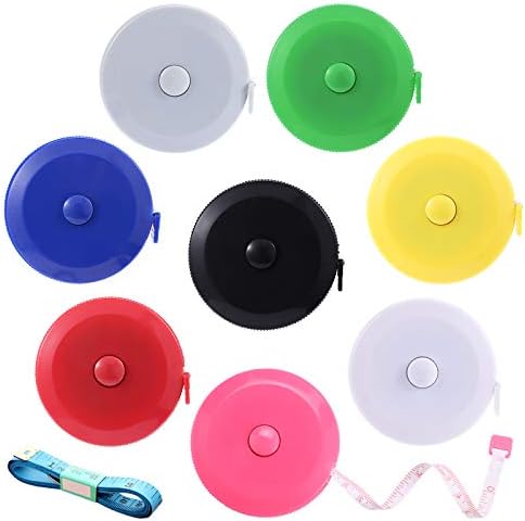 Tape Measure Body Measuring Tape, Retractable 60 Inch Soft Mini Measuring Tape, Small Sewing Fabric Tape Measurer for Cloth Waist Medical Nursing Craft(8 Pack)
