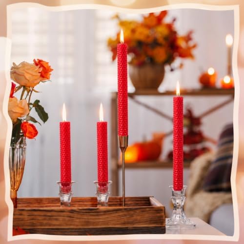 Yuntau 24 Pcs Beeswax Candle Making Kit, 8 x 8 Inches, Red