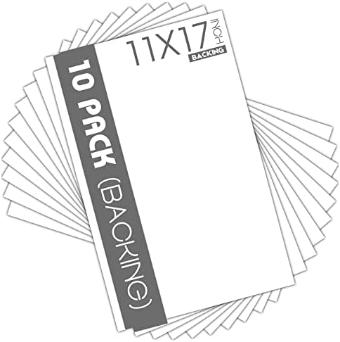 Mat Board Center 11x17 Backing Boards, 10 Pack White Backboards for Frames