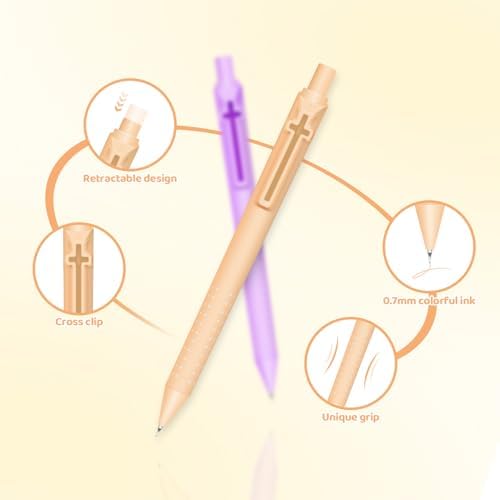 6 Pack Bible Journaling Gel Pens, 0.7mm Color Ink Retractable