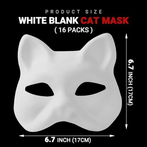 CALPALMY Paper Mache Mask 14&16&30 Packs - for Artistic Projects, Theater, Halloween, Masquerade Parties, Classroom Art