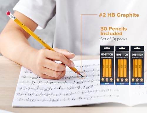 Bostitch Premium #2 Pencils, Premium Wood, Unsharpened, HB Graphite, 20-Count