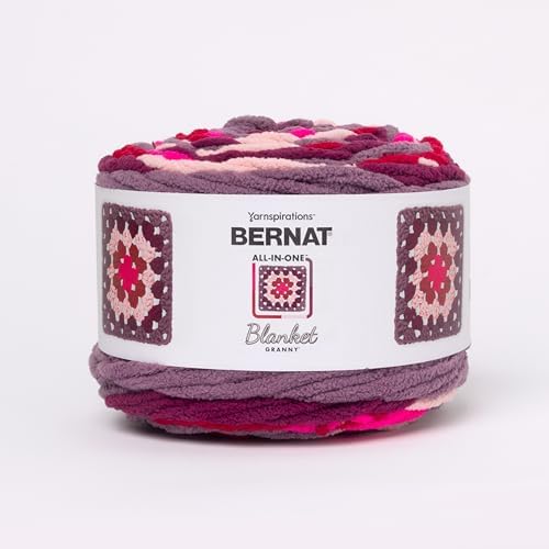 Bernat All in One Blanket Granny Soft Crochet Yarn, Fruit Juice, 2-Pack