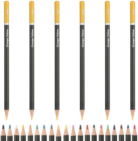 PATIKIL Colored Pencils, Dirt Yellow Color Drawing Pencils with Oil-Based Cores Art Scrapbook Supplies for Adult Coloring Books Artists Beginners Drawing Sketching, 6 Pcs