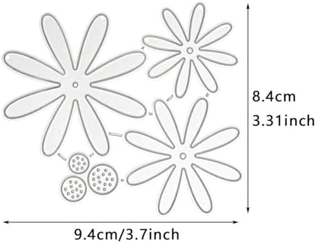 Cutting Dies Metal Stencils Scrapbooking Tools DIY Embossing Template for Paper Card Making Album Arts Crafts Supplies (Daisy Flower Set-9.4x8.4cm)