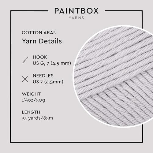 Paintbox Yarns 100% Cotton Aran Yarn 1.76oz / 50g, 93yds / 85m