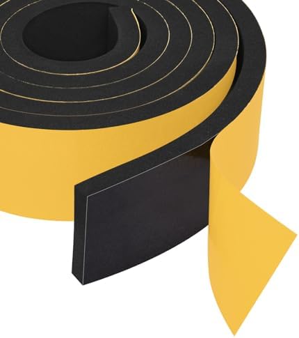 Yotache Self Sticking Foam Insulation Tape 2" W X 3/8" T, 6.5 Ft