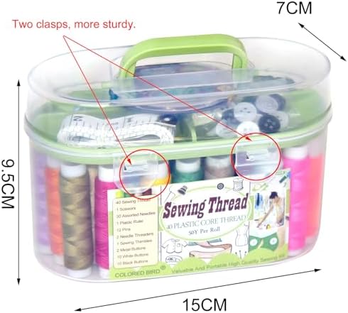 40 Spools of Sewing Thread,Gift Box Portable Basic Sewing Repair Kits (Green)