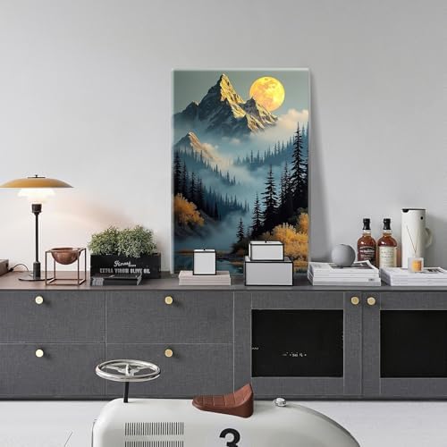 JOOZ Mountain Framed Paint by Numbers Kit for Adults 8x12 Inch