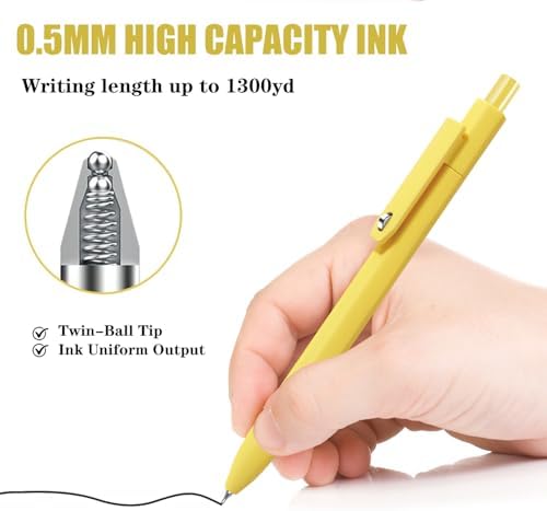 Vitoler Gel Pens and Highlighters，6 Black Ink Pens 0.5mm & Assorted Colors | Bible Highlighters forBible Journaling Planner Best Gifts for Teacher Nurse Mothers Day