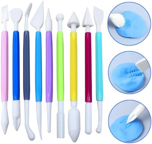 9 Pcs Clay Sculpting Tools Set, Double-Ended Plastic Air Dry Clay Tool Kit, Clay Tool for Pottery, Polymer, Air Dry Clay, Ceramic, Modeling, Shaping, DIY Crafting
