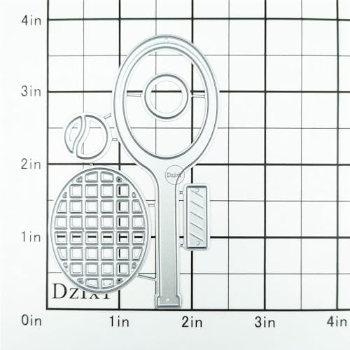 Patchwork Tennis Racket and Ball Metal Cutting Dies for Card Making