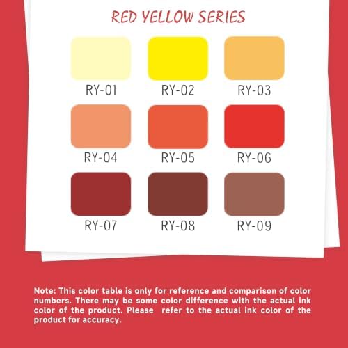 languo Acrylic Paint Markers, 9 Colors Red Yellow Series, Soft Brush Tip