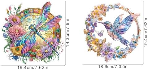 AIBOERL 2 Pack Diamond Art Kits for Adults, Bird Acrylic Hanging Suncatcher