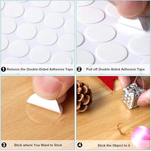 JANYUN 280Pcs Sticky Dot Stickers Clear Putty Sticky Tack for Decoration