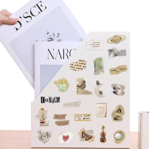 50Pcs Vintage Aesthetic Stickers Retro Torn Paper Decals for Craft Supplies
