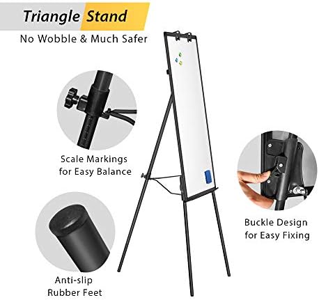 Maxtek Easel Whiteboard 40 x 28, Stand Tripod with Height Adjustable, Black