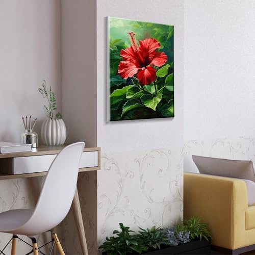ATDMS Paint by Numbers kit for Adults with Frame Flowers Paint by Numbers with Easel DIY Adult Paint by Number Kits on Canvas Oil Painting Kits for Gift Home Wall Decor 8x12 Inch