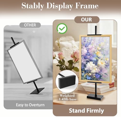 AZEAM 29" Adjustable Tabletop Easel Stand, Black Metal Easel for Display