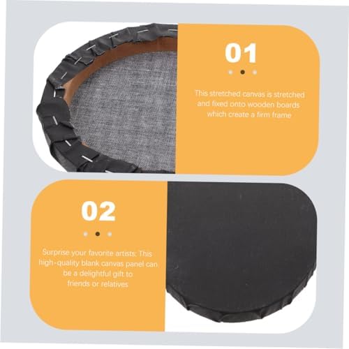 FAVOMOTO Black Round Canvas for Painting - Round Photo Frame, Wooden Wall Hanging Picture Frames Stretched Drawing Boards for Artists Painters DIY Painting