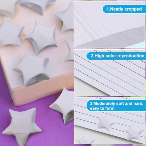 FoDau770 Solid Color Star Paper Strips - 360 Sheet, Cream