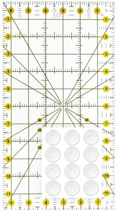 Sewing Rulers Quilting Ruler,Acrylic Quilting Templates,Sewing Tools Accessories Supplies for Patchwork Precision Fabric Cutting 1pcs(6.5x12inch)