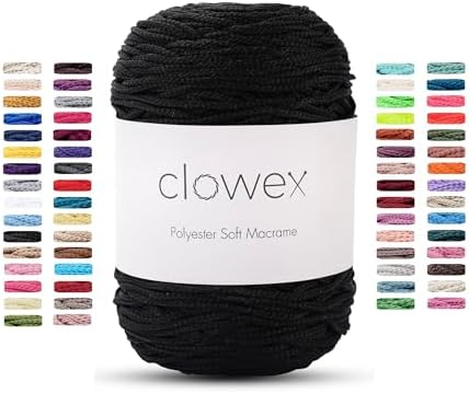 Polyester Soft Macrame Cord 2.5-3mm, 191 Yards x 1/9 inc Turkish Polyester Rope, Braided Macrame Yarn for DIY Crafts, Plant Hanger, Wall Hanging, Macrame Bag