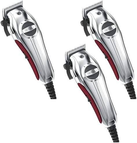 Wahl USA Pro Ultra Quiet High Torque Corded Hair Clipper for Ultra Quiet Operation and Cooler Operating Temperatures, Metal Housing with Bonus Hair Clipping Guard Caddy - Model 3000097 (Pack of 3)