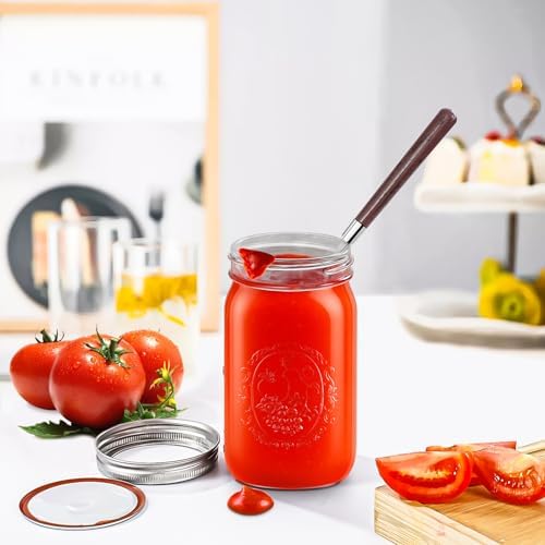 Miuyhji 32 oz Wide Mouth Mason Jars with Lids and Bands, 9 Pack for Canning
