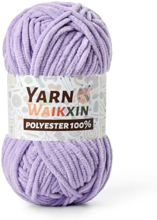 Light Purple Soft Chenille Yarn for Crocheting, Fluffy Chunky Crochet Yarn for Baby Blanket, (3.52oz/131yds) Fuzzy Velvet Yarn for Amigurumi&DIY Puzzle、Crafts、Scarf