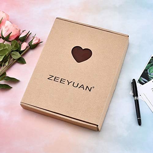 ZEEYUAN Scrapbook Album Leather Photo Album Memories DIY Scrap Book 10.8"x8.6" Large Family Photo Book Refillable 60 Pages for Anniversary Valentines Birthday Gifts Rose Brown